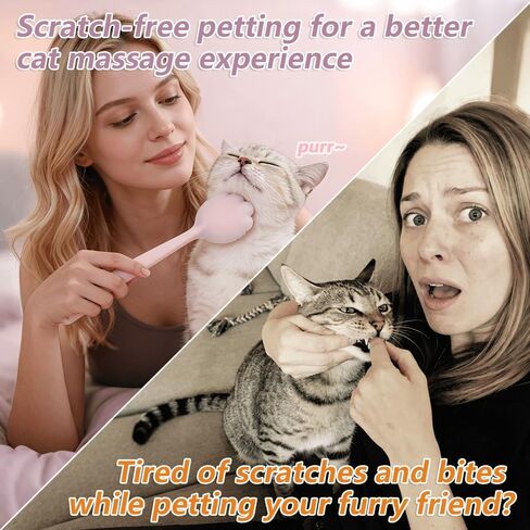 Cat Interactive Head & Tail Base Massage Wand, Mimics Cat Tongue Papillae & Grooming Behavior, Delivers Deep Massage & Gentle Patting. For Adult Cats Only. Prevents Scratches and Builds Bond in Kuwait