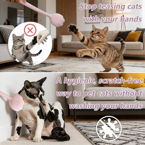 Cat Interactive Head & Tail Base Massage Wand, Mimics Cat Tongue Papillae & Grooming Behavior, Delivers Deep Massage & Gentle Patting. For Adult Cats Only. Prevents Scratches and Builds Bond in Kuwait