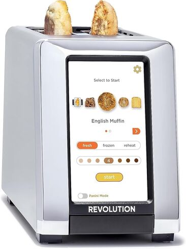 محمصة الخبز التي تعمل باللمس Revolution R180S، محمصة الخبز الذكية ذات شريحتين مع تقنية InstaGLO الحاصلة على براءة اختراع ووضع بانيني in Kuwait