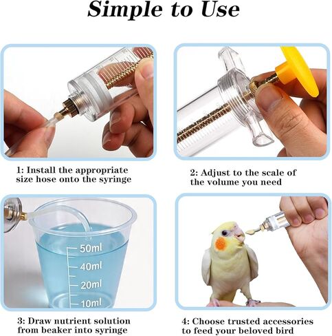 Baby Bird Feeding Syringe Set, 12-Piece Small Pet Parrot Feeder Hand Feeding Tubes Kit, Parrot Feeder Tubes Measuring Tools, for Baby Birds Small Pet in Kuwait