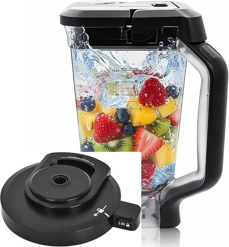 قطع غيار خلاط نينجا - إبريق 72oz مع غطاء قفل، أكواب خلاطات Vaso de Licuadora Ninja متوافقة مع BL610، BL610BRN، BL610C، BL710WM، CO610B، CO650B، CT610 إلخ. (سلسلة BL610 BL710) in Kuwait