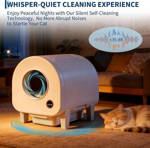 Garvee Self-Cleaning Cat Litter Box, Automatic Smart Pet Litter Box, Large Capacity for Multiple Cats, WiFi-Enabled App Control with Safety Sensors w/Garage Bags in Kuwait
