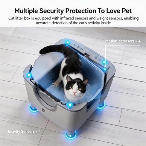 سعر الطيور المبكرة NestPawly M07 صندوق فضلات القطط ذاتي التنظيف - صندوق فضلات القطط الأوتوماتيكي مفتوح من الأعلى مع التحكم في الرائحة وميزات السلامة وسهولة الصيانة in Kuwait