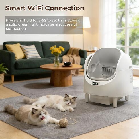 Self Cleaning Litter Box, 65L Automatic Cat Litter Box with APP Control, Anti-Pinch & Safety Sensor, Cat Litter Box with Odor Control for Multi Cats, Includes 1 Roll Waste Bag in Kuwait
