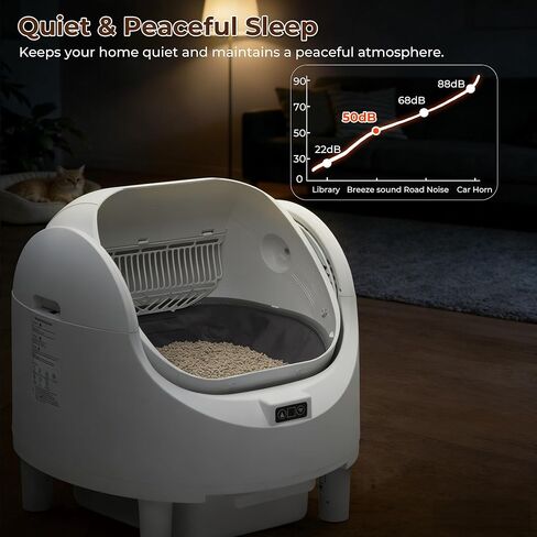 Self Cleaning Litter Box, 65L Automatic Cat Litter Box with APP Control, Anti-Pinch & Safety Sensor, Cat Litter Box with Odor Control for Multi Cats, Includes 1 Roll Waste Bag in Kuwait