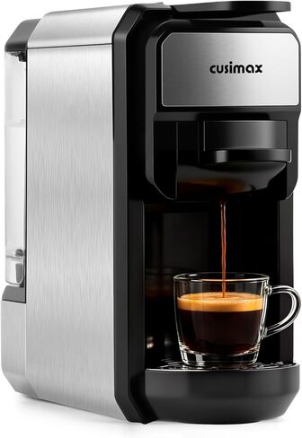 CUSIMAX Espresso Machine Single Serve Coffee Machine Compatible with Nespresso Pods, Adjustable Brewing Size, 19Bar Coffee Maker, Stainless Steel Espresso Maker with 20oz Remevable Water Tank in Kuwait