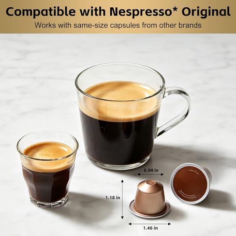 CUSIMAX Espresso Machine Single Serve Coffee Machine Compatible with Nespresso Pods, Adjustable Brewing Size, 19Bar Coffee Maker, Stainless Steel Espresso Maker with 20oz Remevable Water Tank in Kuwait