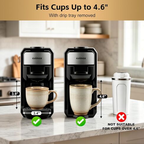 CUSIMAX Espresso Machine Single Serve Coffee Machine Compatible with Nespresso Pods, Adjustable Brewing Size, 19Bar Coffee Maker, Stainless Steel Espresso Maker with 20oz Remevable Water Tank in Kuwait