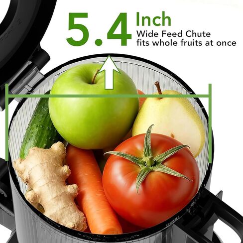 Cold Press Juicer Slow Juicer with Stainless Steel Base, 5.4 Inch Wide Feed Chute, Juicer Machines For Whole Fruits & Vegetables, Slow Masticating Juice Makers in Saudi Arabia