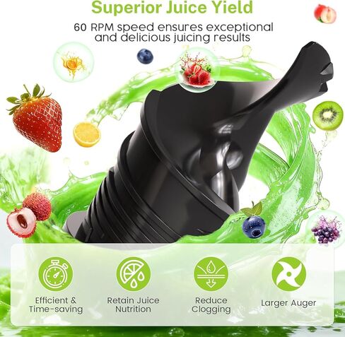 Cold Press Juicer Slow Juicer with Stainless Steel Base, 5.4 Inch Wide Feed Chute, Juicer Machines For Whole Fruits & Vegetables, Slow Masticating Juice Makers in Saudi Arabia