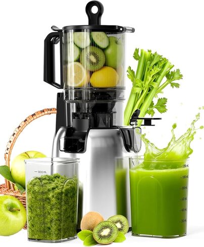 Cold Press Juicer Slow Juicer with Stainless Steel Base, 5.4 Inch Wide Feed Chute, Juicer Machines For Whole Fruits & Vegetables, Slow Masticating Juice Makers in Kuwait