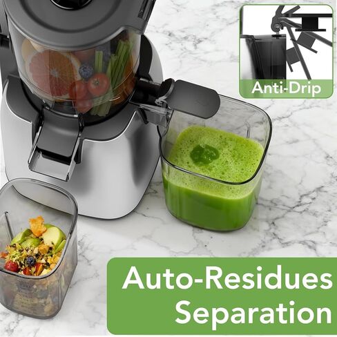 Cold Press Juicer Slow Juicer with Stainless Steel Base, 5.4 Inch Wide Feed Chute, Juicer Machines For Whole Fruits & Vegetables, Slow Masticating Juice Makers in Saudi Arabia