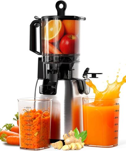 Cold Press Juicer Slow Juicer with Stainless Steel Base, 5.4 Inch Wide Feed Chute, Juicer Machines For Whole Fruits & Vegetables, Slow Masticating Juice Makers in Saudi Arabia