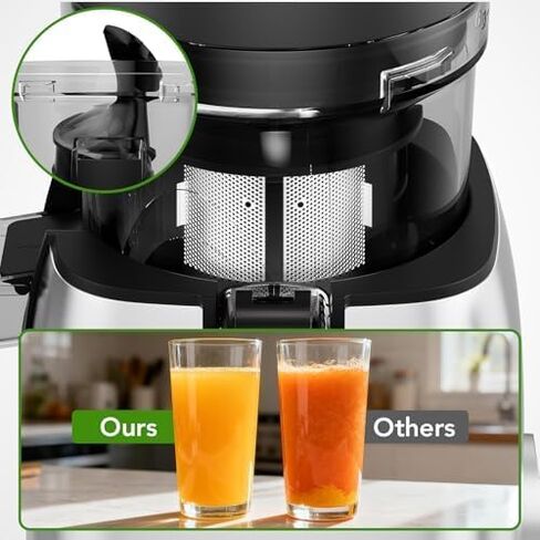 Cold Press Juicer Slow Juicer with Stainless Steel Base, 5.4 Inch Wide Feed Chute, Juicer Machines For Whole Fruits & Vegetables, Slow Masticating Juice Makers in Saudi Arabia