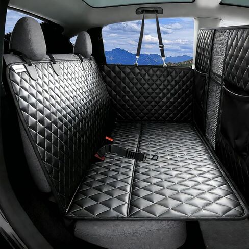 High Barrier Dog Car Seat Cover with Hard Bottom,Mesh Window,Waterproof,Anti Scratch,Safe,Easy to Use and Clean,Holds 330lbs,Foldable Car Seat Protector for Cars,SUVs,Small Pickup Trucks in Kuwait