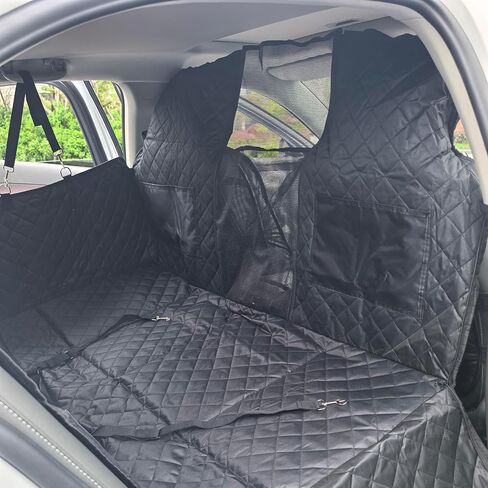 High Barrier Dog Car Seat Cover with Hard Bottom,Mesh Window,Waterproof,Anti Scratch,Safe,Easy to Use and Clean,Holds 330lbs,Foldable Car Seat Protector for Cars,SUVs,Small Pickup Trucks in Kuwait