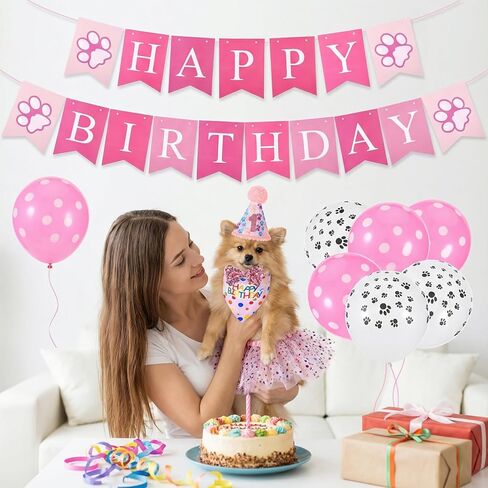 زينة عيد ميلاد الكلب مع توتو الكلب، قبعة عيد ميلاد، راية، بالونات، ربطة عنق ومنديل، زينة حفلة عيد ميلاد جرو للكلاب الأليفة الصغيرة والمتوسطة الحجم in Kuwait