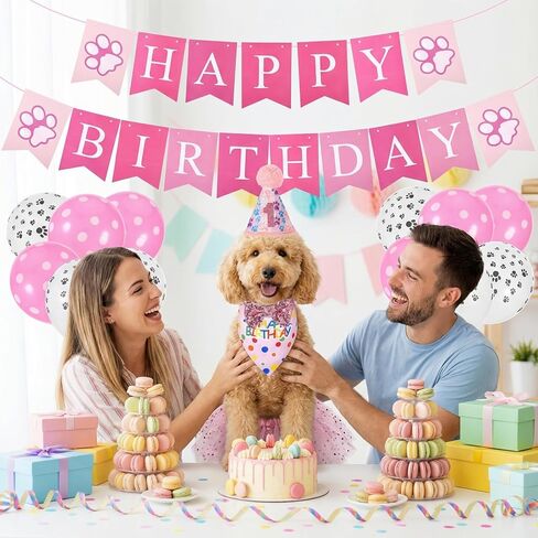 زينة عيد ميلاد الكلب مع توتو الكلب، قبعة عيد ميلاد، راية، بالونات، ربطة عنق ومنديل، زينة حفلة عيد ميلاد جرو للكلاب الأليفة الصغيرة والمتوسطة الحجم in Kuwait