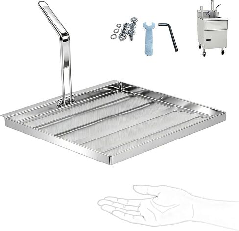 13.75"x13.6" Commercial Deep Fryer Filter, 550 Micron 304 Stainless Steel Fryer Oil Filter, +20% Thickened Deep Fryer Strainer, Fryer Baskets Accessory,Extend Oil Lifespan,Compatible with AF45/TK45 in Kuwait