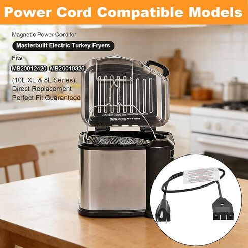9001150010 Power Cord for Masterbuilt 10 Liter XL Electric Turkey Fryers Break-Away Magnet Power Cord Compatible Mode#MB20012420 MB20010326 in Kuwait