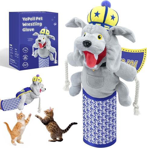 Cat Wrestling Glove, Toy with Sumo Wrestler Hand Puppet, Cat Teaser Catsumo Boredom Busting Training and Exercise Toy for Kittens, Indoor Cats in Kuwait