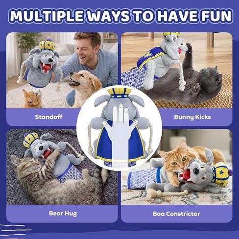 Cat Wrestling Glove, Toy with Sumo Wrestler Hand Puppet, Cat Teaser Catsumo Boredom Busting Training and Exercise Toy for Kittens, Indoor Cats in Kuwait