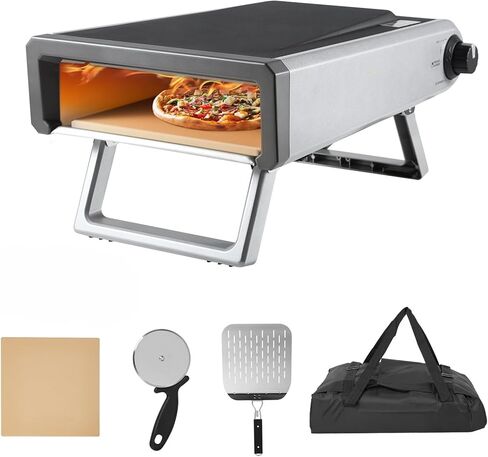 Gas Pizza Oven Outdoor - 12 Inch Propane Pizza Oven High Heat 950°F - Professional Grade Stainless Steel Interior - Fast Preheating Pizza Maker for Artisan Neapolitan Pizza, Steaks, Fish in Kuwait
