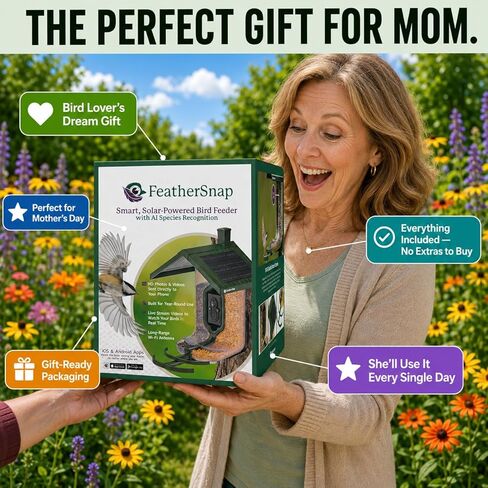 Feathersnap Smart Birdfeeder with AI Identification and Wi-Fi Solar Powered, Captures HD Pictures and Videos Sent Directly to Your Phone (Bird Feeder, Pole, & Starter Kit) in Kuwait