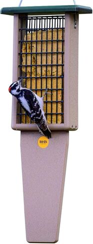 وحدة تغذية الطيور من Birds Choice مع دعامة ذيل طويلة جدًا، تحمل كعكتين - مصنوعة من مواد متينة معاد تدويرها، قاعدة رمادية داكنة مع سقف بني، 8 بوصة طول × 3 بوصة عرض × 22-1/2 بوصة ارتفاع in Kuwait