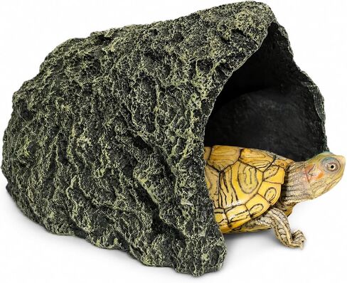 Oversize Resin Rock Reptiles Large Hideout Cave – Ideal for Turtles, Lizards, Bearded Dragons, Leopard Geckos, Snakes, Amphibians,Small Pets and Fish – Perfect for Aquarium and Terrarium Habitat Decor in Kuwait