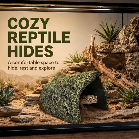 Oversize Resin Rock Reptiles Large Hideout Cave – Ideal for Turtles, Lizards, Bearded Dragons, Leopard Geckos, Snakes, Amphibians,Small Pets and Fish – Perfect for Aquarium and Terrarium Habitat Decor in Kuwait