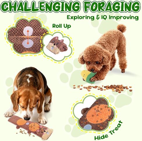 Dog Toys for Aggressive Chewers: 2 Pack Interactive Dog Toys for Boredom and Teething, Snuffle Mat for Dogs Squeaky Chew Toy for Small, Medium Breed to Keep Them Busy in Kuwait