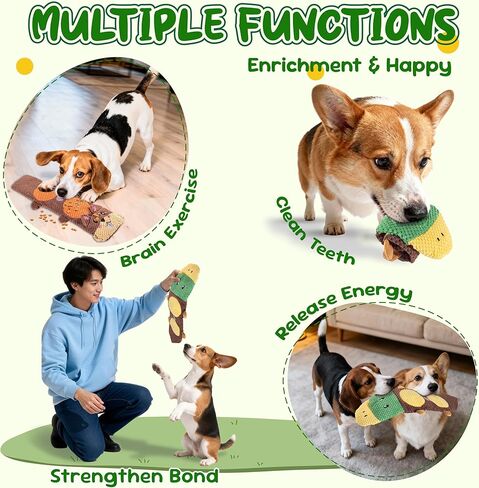 Dog Toys for Aggressive Chewers: 2 Pack Interactive Dog Toys for Boredom and Teething, Snuffle Mat for Dogs Squeaky Chew Toy for Small, Medium Breed to Keep Them Busy in Kuwait