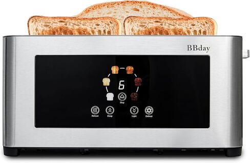 4 Slice Toaster with Extra Wide Slots, Removable Crumb Tray and Cancel, Defrost & Reheat Function, Toast Bread in Kuwait
