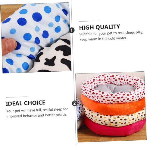ERINGOGO Thickened Round Plush Pet Bed Cushion Soft Plush Dog Sleeping Cushion 40cm Warm Cat Mat for Small Pets Indoor Use Style in Kuwait