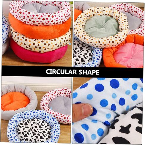ERINGOGO Thickened Round Plush Pet Bed Cushion Soft Plush Dog Sleeping Cushion 40cm Warm Cat Mat for Small Pets Indoor Use Style in Kuwait