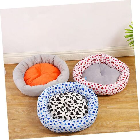 ERINGOGO Thickened Round Plush Pet Bed Cushion Soft Plush Dog Sleeping Cushion 40cm Warm Cat Mat for Small Pets Indoor Use Style in Kuwait