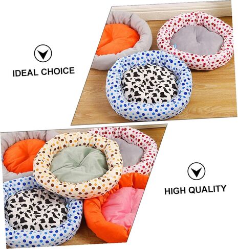 ERINGOGO Thickened Round Plush Pet Bed Cushion Soft Plush Dog Sleeping Cushion 40cm Warm Cat Mat for Small Pets Indoor Use Style in Kuwait
