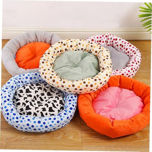ERINGOGO Thickened Round Plush Pet Bed Cushion Soft Plush Dog Sleeping Cushion 40cm Warm Cat Mat for Small Pets Indoor Use Style in Kuwait