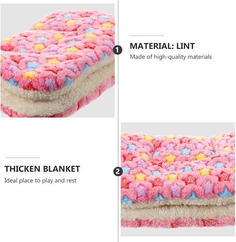 Dog Sleeping Cushion Thickened Pink Patterned Pet Nest Cushion Medium Size Warm Woolen Bed Mat for Indoor Winter Use in Kuwait