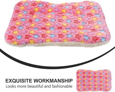 Dog Sleeping Cushion Thickened Pink Patterned Pet Nest Cushion Medium Size Warm Woolen Bed Mat for Indoor Winter Use in Kuwait