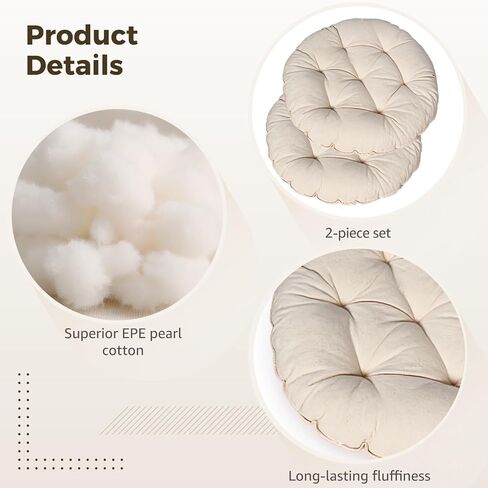 2 Pcs Cat Pillow Cushion, 16.9 in Diameter, Round Tufted Bed, Washable, for Cats and Small Dogs, 2.4 in Thick Pet Mat in Kuwait
