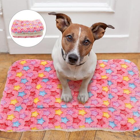 BESPORTBLE Thickened Pet Sleeping Bed Cushion for Dogs and Cats, Pink Pattern Dog Warm Nest Mat, Medium Size Plush Cushion for Indoor Winter Use in Kuwait