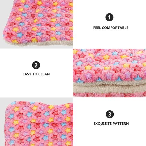 BESPORTBLE Thickened Pet Sleeping Bed Cushion for Dogs and Cats, Pink Pattern Dog Warm Nest Mat, Medium Size Plush Cushion for Indoor Winter Use in Kuwait