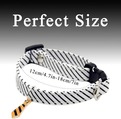 4 Pcs Classic Stripes Kitten Collars Cute Breakaway Cat Collar Adjustable Cotton Cat Kitten Collar with tie Accessories with Small Neckties for Girl Boy Cats Classic Cotton Stripe in Kuwait