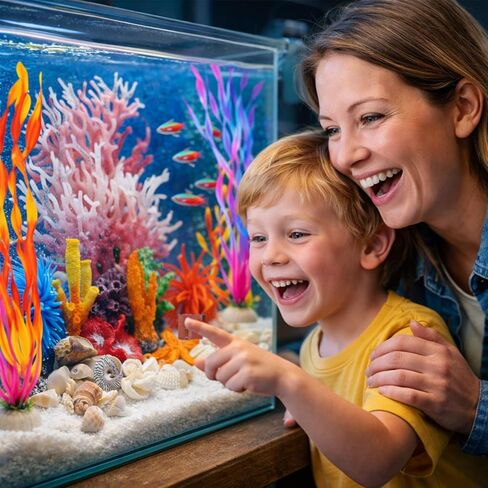 35PCS Coral Reef Aquarium Decorations Set, Ocean Style Aquarium Decor with Artificial Coral, Plants, Seashells, Anemones and Starfish for Freshwater, Saltwater and Tropical Fish Tanks in Kuwait
