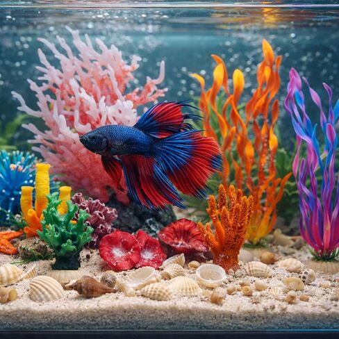 35PCS Coral Reef Aquarium Decorations Set, Ocean Style Aquarium Decor with Artificial Coral, Plants, Seashells, Anemones and Starfish for Freshwater, Saltwater and Tropical Fish Tanks in Kuwait