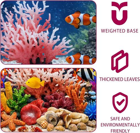 35PCS Coral Reef Aquarium Decorations Set, Ocean Style Aquarium Decor with Artificial Coral, Plants, Seashells, Anemones and Starfish for Freshwater, Saltwater and Tropical Fish Tanks in Kuwait