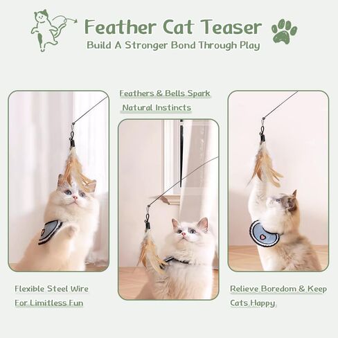Cat Toys 40 Pack - Interactive Variety Set for Cats & Kittens with Cat Wand Toys, Feather Toys, Crinkle Balls, Springs & Silvervine Sticks to Reduce Anxiety & Destructive Behaviour in Kuwait