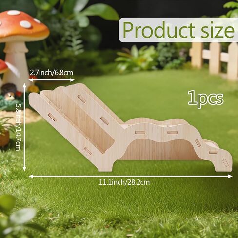 Small Size Wooden Hamster Explorer Set, Hamster Climbing Toys with Ladder, Platform, Tunnel, Hideout and Panoramic Window, Snap-Together Cage Accessories for Dwarf Hamsters Cage Enrichment in Kuwait